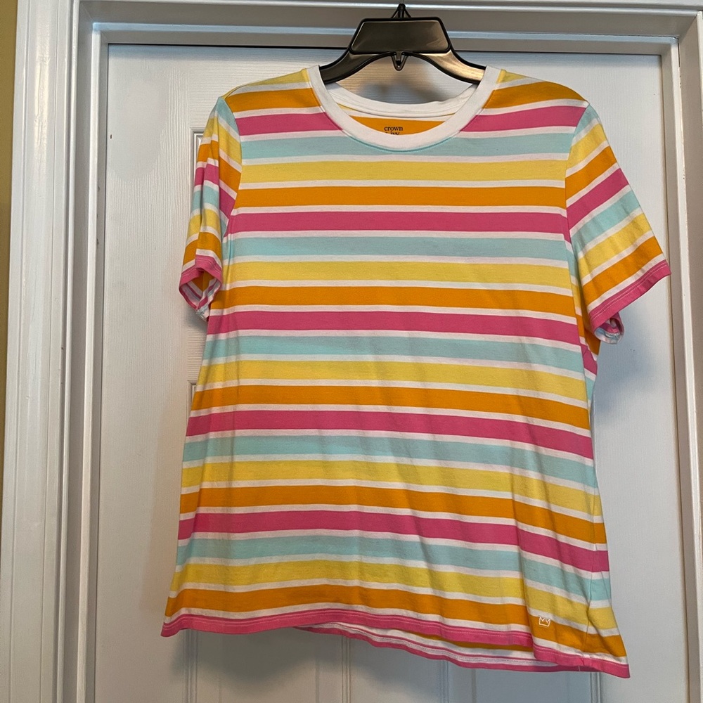Crown & Ivy Multicolor Striped Tee